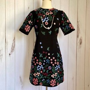 Zara Beautiful Black Dress with Embroidered Detail